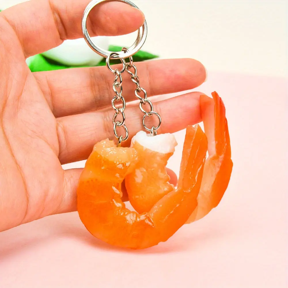 Quirky Simulated Shrimp Lightweight Keychain - 1/20pcs Novelty Prawn Tail Charm for Bags & Accessories - Christmas Day Gift Idea Keychain Kawaii Keychain Decor