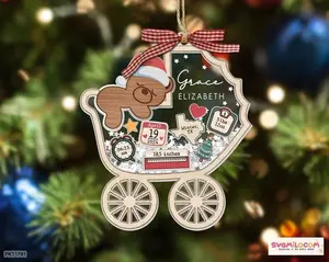 Baby's First Christmas Ornament, Baby 1st Christmas Ornament, New Baby Gifts, Newborn Gift, 4D Shake Babies Ornament, Baby Ornament Keepsake