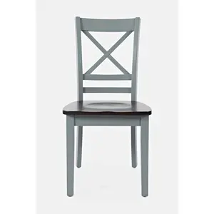 Classic Armless Solid Wood Farmhouse Cross-Back Dining Chairs (Set of 2) - Indoor Furniture for Family Dinners, Comes with Original Manufacturer Packaging