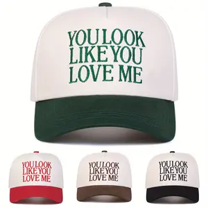 Unisex Letter Embroidered Patchwork Baseball Cap Outdoor Sport Adjustable Sunscreen Leisure Hat Spring Autumn Travel Tourism Beach Vacation