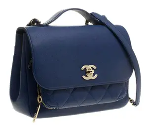 Pre-owned CHANEL Leather Shoulder Bags 2017 2018 Medium Caviar Business Affinity Flap satchel JV00216