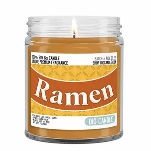 Ramen Noodle Scented Candle Smells Like Sage - Garlic - Cumin - Aroma Decor - Glass Jar