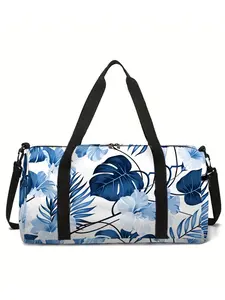 Tropical floral print travel bag, luggage bag, yoga bag, gym bag