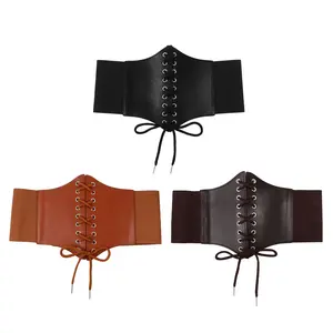 OIDEA Women's Vintage Baroque Corset-Style Elastic Stretch Belt - Wide Stretch Mesh, Adjustable Waist Tie Cincher, Unique Accessories for Halloween Theme Party summerwins,summerwins