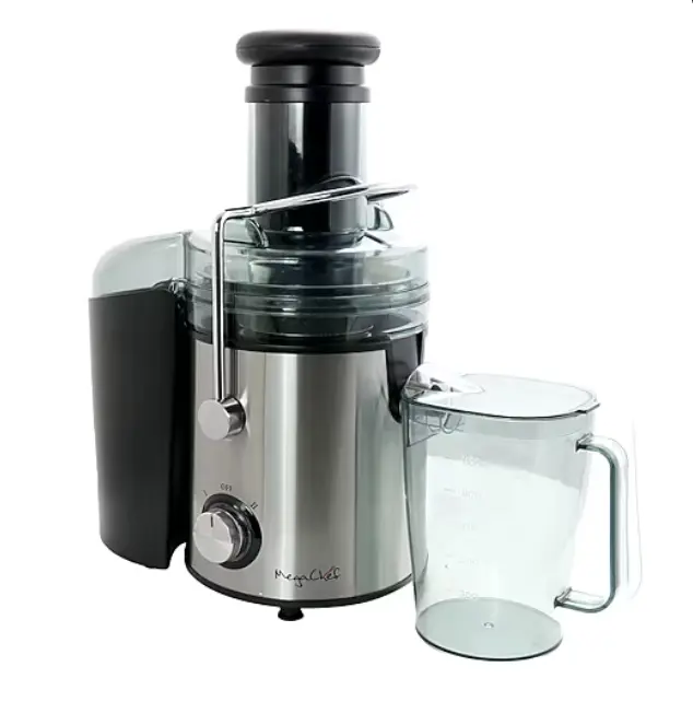MegaChef Dual Speed Wide Mouth Juicer, Electric Fruit and Vegetable Juice Extractor, Fresh Juice Maker for Homemade Drinks, Convenient Kitchen Appliance with Wide Feed Chute, Easy Juicing Machine for Fruits and Vegetables