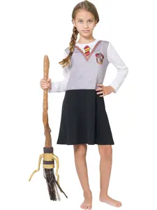 Harry Potter Girls' Nightgown Hermione Hogwarts Gryffindor Uniform Long-Sleeve Pajama Dress Sleepwear Lounge