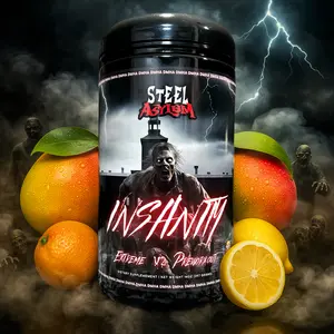 Steel Asylum "Insanity V2" Extreme Pre-Workout (MANIC MANGO) Supplement Healthcare Dietary