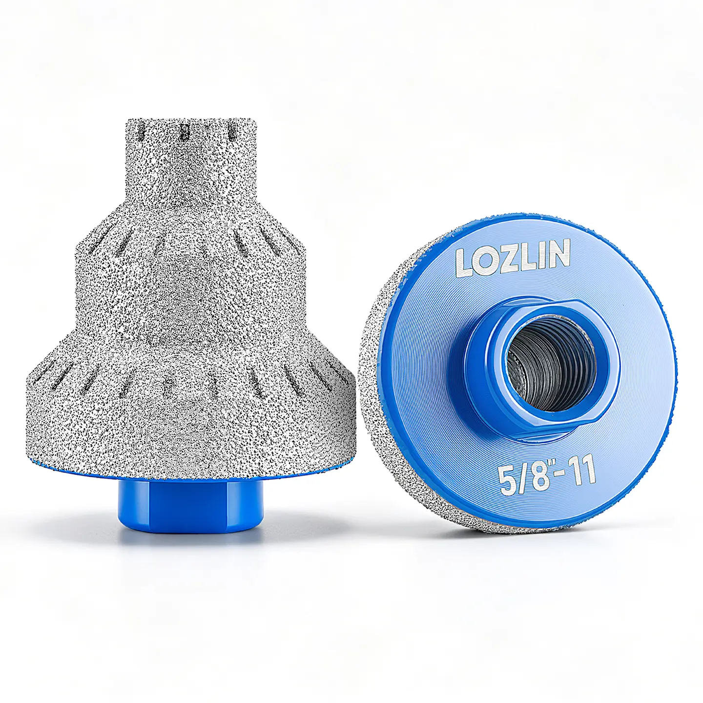 LOZLIN 3-Step Diamond Chamfering Bit, Multi-Size (20/35/50mm) with 5/8"-11 Threaded Grip, Angle Grinder Accessory for Porcelain Tiles, Hole Enlarging, Edge Trim