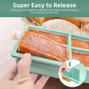 Silicone Sauce Cube Freezer Tray - Perfect for Soup, Broth & Meal Prep - Easy Release Ice Cube Tray for Freezing Homemade Sauces & Stocks - BPA Free Kitchen Essential