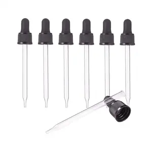 18-410 Glass Eye Droppers for Essential Oil, Set of 12  Rotating Cover Oil Droppers Pipettes Roller Tops for 100ml Dropper Bottles, Perfume, 12.5x2.16cm, Inner diameter 1.93cm
