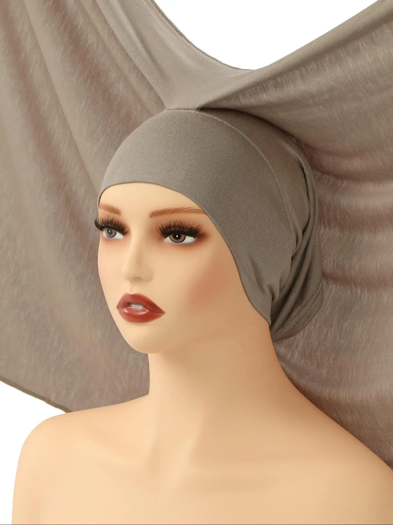 Women's Solid Color Instant Hijab, Casual Soft Modest Comfortable Hijab for Daily Wear, Modesty Fashion Accessories for Women & Girls, Hijab Turban fo