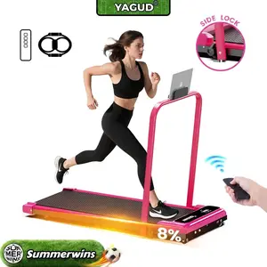 【Upgraded Version】Yagud Foldable Portable Treadmill - Portable Walking Machine with Wheels, Remote Control, LED Display, Under Desk Fitness Equipment for Small Spaces, Home/Office Calorie-Burning Workouts