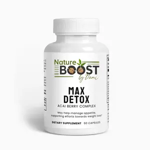 Max Detox Acai Berry Complex - Boosts Immune System and Helps with Digestion Healthcare Natural Capsule Supplement Dietary Fitness Edible Fiber