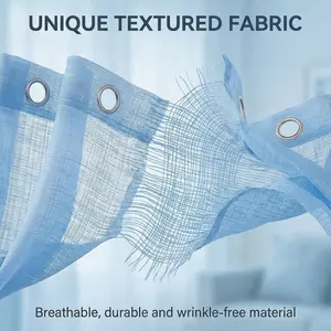 Window Wear 2 Panels 52X95Inch Stylish Design Fancy Slub Bamboo Yarn Semi Sheer Curtains Perfect For Specific Size Needs L12