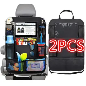 2pcs LARGE BACKSEAT ORGANIZER: Size: 24 x 16 inch. It's large enough to cover the backs of the front seats very well. No more dirty ,2pcs Car Seat Back Organizer 9 Storage Pockets with Touch Screen Tablet Holder Protector for Kids Children Car Accessories