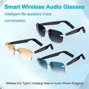 Smart wireless audio glasses, UV-protective smart glasses, waterproof glasses, capable of making and receiving calls and playing music, suitable for both men and women, ideal for leisure, sports, and running. Bluetooth