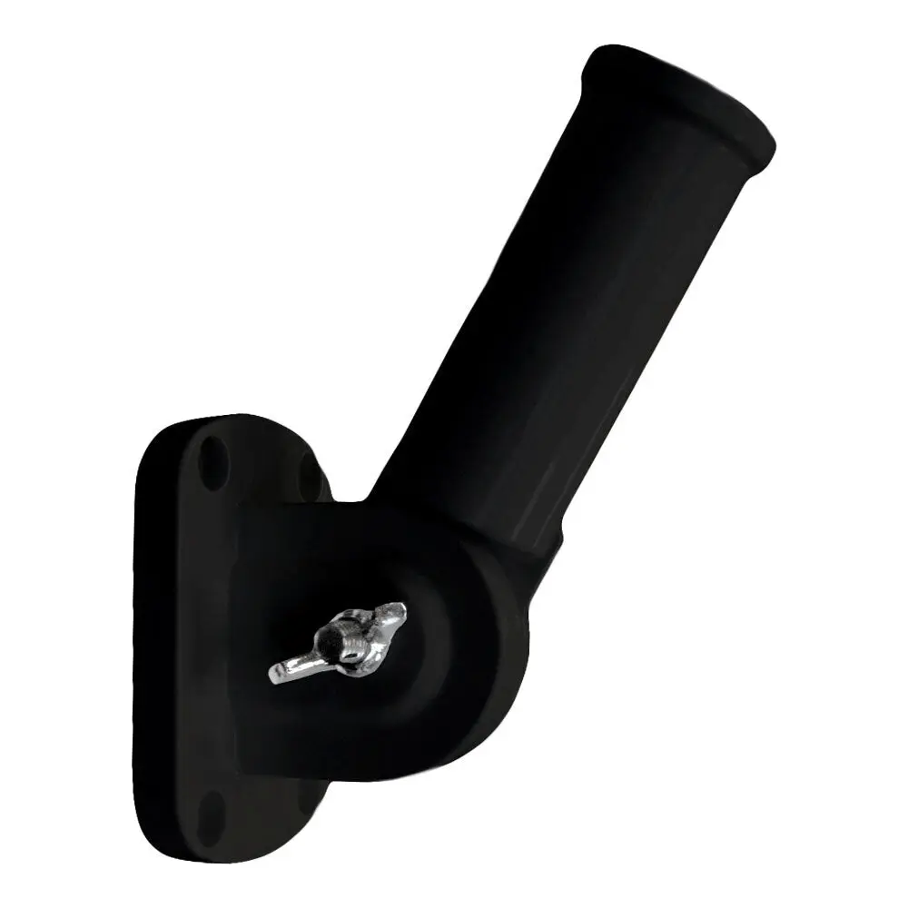 Heavy-Duty Adjustable Aluminum Outdoor Flag Pole Bracket, 3.5in Pole Holder, Angle-Adjustable Garden Accessories (Black)