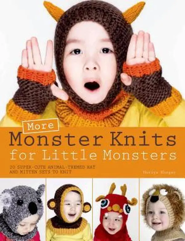 USED Book - More Monster Knits for Little Monsters: 20 Super-Cute Animal-Themed Hat and Mitten Sets to Knit (Knit & Crochet) by Nuriya Khegay (Paperback) - english