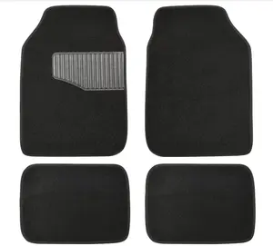 Universal Fit Rubber Carpet Floor Mats For Car SUV Van & Truck, 4 count (Pack of 1), Black, 25"L x 17.5"W (Front), 13"L x 17.5"W(Rear)