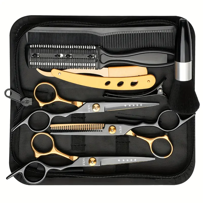 Professional Haircutting Kit Set, Advanced Hairdressing Tools Pack, Includes Clippers Trimmers Basic Combs Cleaning Brushes Salon Supplies, Trimming Set