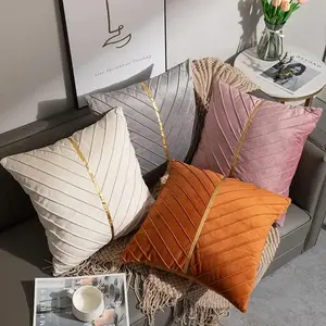 1pcs Nordic Style Pillow Cover, 45x45 Cm, Leather Decoration, Modern High-End Sofa Cushion Cover, Luxury Home Decor
