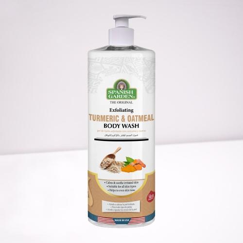 Turmeric Oatmeal Body Wash – Brightening & Exfoliating Cleanser for Dry, Sensitive Skin – Soothing Anti-Inflammatory Formula for Dark Spots, Acne & Irritation