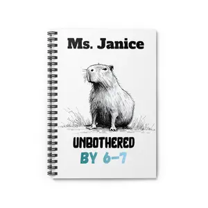 6–7 Meme Unbothered Capybara Notebook – Personalized Teacher Gift