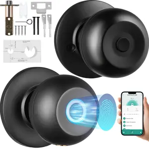fathersdaygift  VEVOR Smart Door Knob, Biometric Door Lock Bluetooth Smart Lock, Fingerprint Smart Lock with APP Control, Easy Installation Door Lock, for Home Bedrooms, Cloakroom, Hotels, Apartments Offices, Black