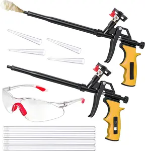 Spray   Insulation (2 x   / 4 Nozzle)  Spray , Teflon-Coated Professional Expanding  ,  Dispensing , for Caulking, Insulating  Applicator Yellow - 2 Pack