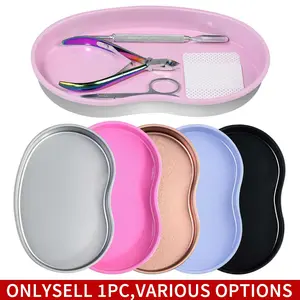 Stainless Steel Jewelry Tray, Manicure Desktop Tool Storage Tray, Cosmetic Organizer Tray, Multi-functional Nail Disinfection Tray, Home Jewelry Organizer, 1pc/6pcs