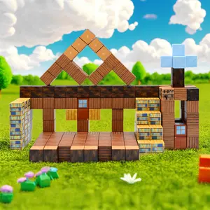 Minecraft Building Blocks Educational Toys Construction Play Log Cabin Games Handcrafted Toys Creative Building Toys Early Learning Toys Children's Gifts