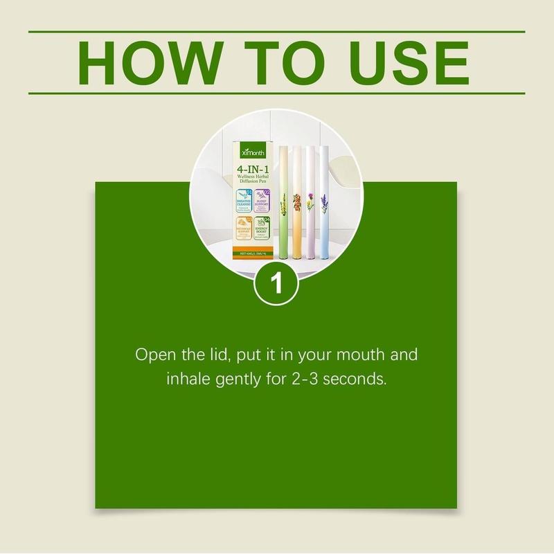 Herbal Care Stick Set - 4 Counts with Gentle Ingredients Nourish Comfortable Body Four Unique Recipes Natural Scent for Daily Breathing Regulation