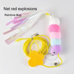 Cat Toys - Hanging Elastic Rope Cat Toy with Feather Mouse and Cat Stick for Self-Entertainment