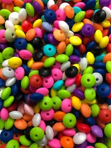 12mm Lentil Silicone Bead Various Colors Randomly Chosen for Jewelry Making Soft Flexible 3mm Holes Perfect for DIY Projects