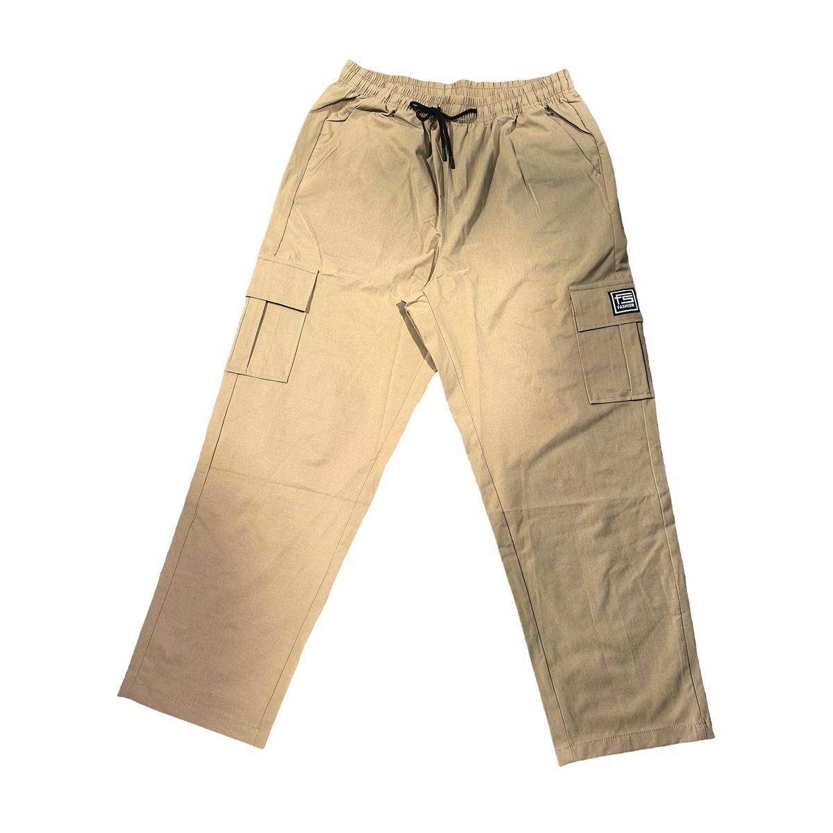 TOOTD Premium Men's H-Type Straight Work Pants - Minimalist Woven Baggy Cargo Pants, Comfortable Easy-Care, Slight Stretch, Stylish Letter Tag, Plain Trouser, Straight Pants