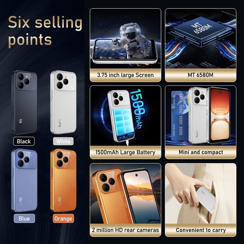 FUFFI Mini M17 Pro Smartphone, 3.75‑inch Screen, 2+16GB Storage, 3G Network, Dual SIM Android 8.1 Touchscreen Phone, New Model