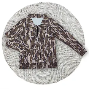 Women Adult Bottomland Camouflage Hunting Zip Long Sleeve Pullovers Tops Casual Matching