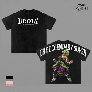 Broly -  DBZ Shirt Vintage Washed Oversized Anime T Shirt Unisex Streetwear Legendary Super Saiyan Graphic Tee DBZ Manga Apparel Gift for Anime Fans