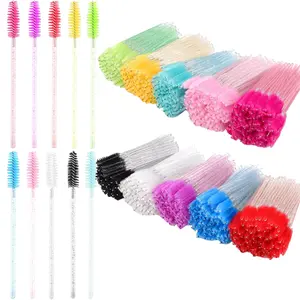 500pcs Disposable Eyebrow Brushes Lash Spoolies for Eyelash Extensions Mascara Wands Eyelash Grooming Comb