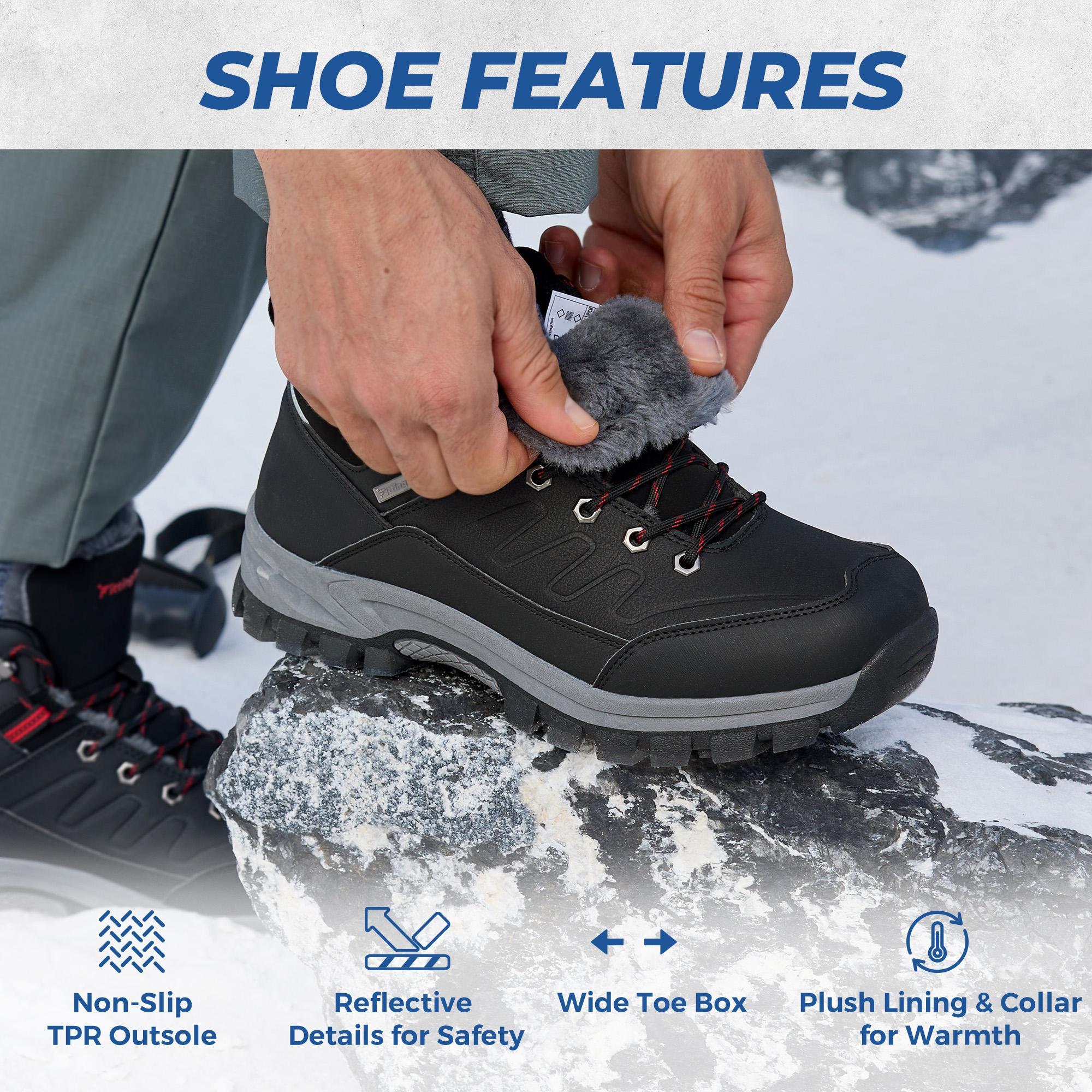 Fittington Men's WolfWalk Winter Boots V4 Insulated Snow Boots Outdoor Trekking Hiking Mid Calf Boots Slip Resistance Faux Leather Plush Fleece Lining Cold Resistant Fittington Men's WolfWalk Winter Boots V4 Insulated Snow Boots Outdoor Trekking Hiking Mid Calf Boots Slip Resistance Faux Leather Plush Fleece Lining Cold Resistant