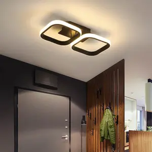 Nordic Luxury Luxury Square Ceiling Light Fixture | Black 2/3 Heads | Aluminum | Warm/White Light | Wall Wiring | Perfect For Bedroom/Living Room/Study/Cafe