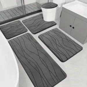 New Bath Mat Set Memory Foam Bathroom Rug Sets Ultra Absorbent bathroom set