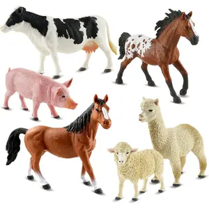 Creative animal,6PCS Farm Animal Toys for Kids 3-5 Realistic Plastic Farm Animal Figurines Educational Learning Toy for Toddlers Boys Girls Kids Farm Toys desk ornament