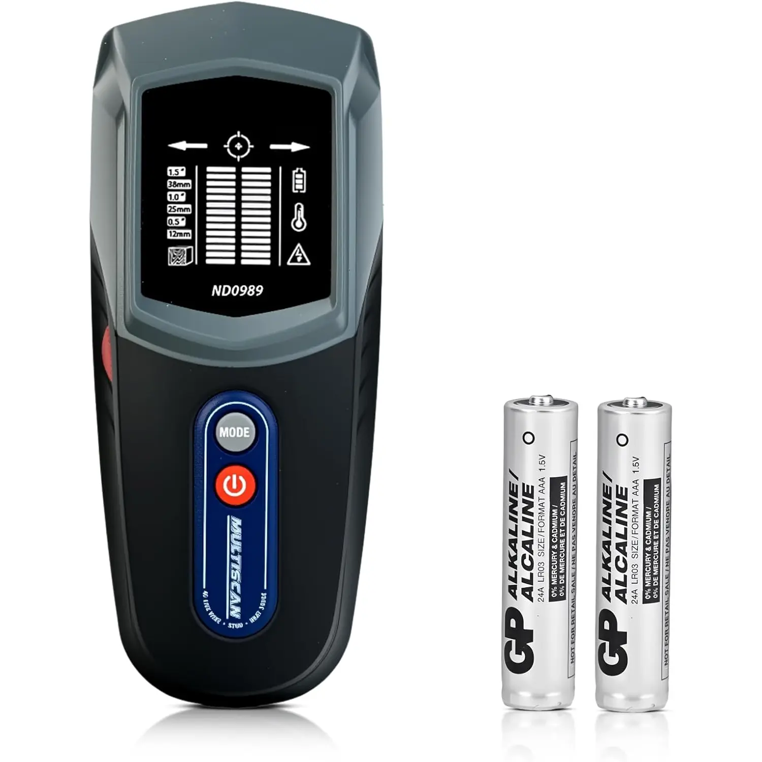 ND0989 Multi-Function Stud Finder and Heat Source Detector Accurate Detection of Studs, AC Live Wires, and Heat Sources Behind Walls Ideal for Home Improvement, Electrical Installation