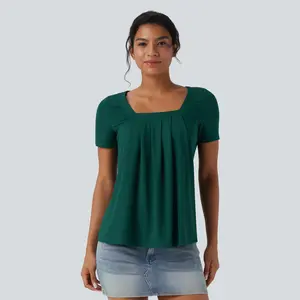 Halara Square Neck Short Sleeve Casual Top