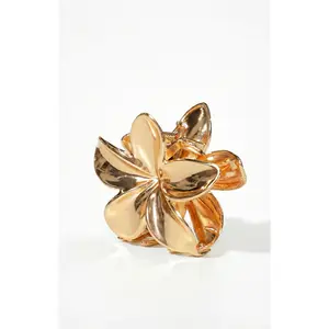 Quinny Gold Metal Flower Claw Clip