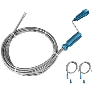 Flexible Pipe Cleaning Shafts 5.5 Mm X 102.36 Inch- Spiral Drain With Cleaning Hook for shops Drain Auger Drain Clog Remover