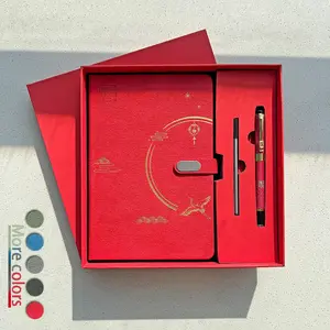 CHINSIKOL Chinese Style Notebook Pen Set, Leather Grain Cover, Simple Ancient Design, Metal Buckle, Elastic Band, Classic Lined Pages, Notebook Journal