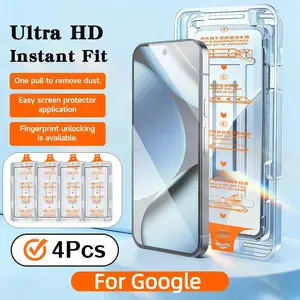 4-Pack HD Tempered Glass Screen Protector for Google Pixel, Ultra-Sensitive Fingerprint Unlock, Bubble-Free Installation, 9h Hardness
