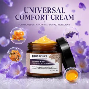 TRUERELIEF Soothing Skin Balm with Propolis & Egg Yolk Extract – Multi-Purpose Skin Care Cream for Anti-Chafing, Itchy & Irritated Skin, Moisturizing Daily Body Care, Universal Flare Support for HS, Boils, Cysts, Hemorrhoids, Pilonidal Cyst & Abscess, 50g